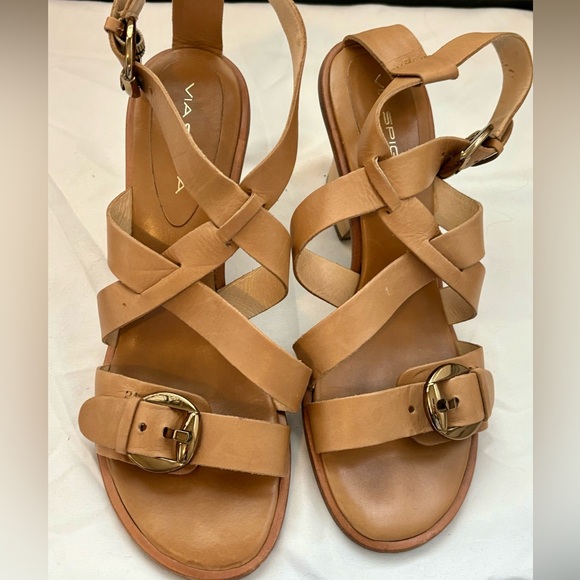 Via Spiga Leather heels w/ Ankle Strap - Picture 1 of 4